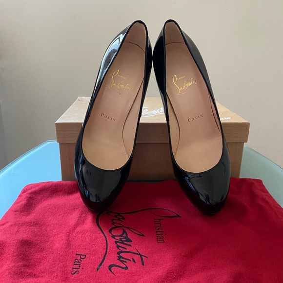 Authentic Christian Louboutin - Black Leather Bianca Platform Pumps Size 36 New - Picture 16 of 16